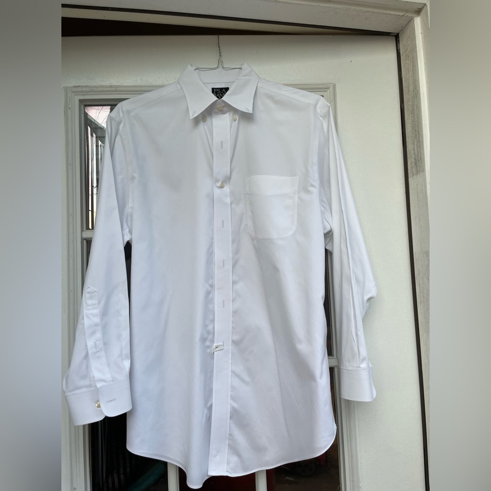 Jos. A Bank collared white traveler dress button up shirts